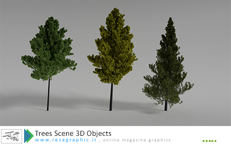 3 مدل سه بعدی درخت - Trees Scene 3D Model